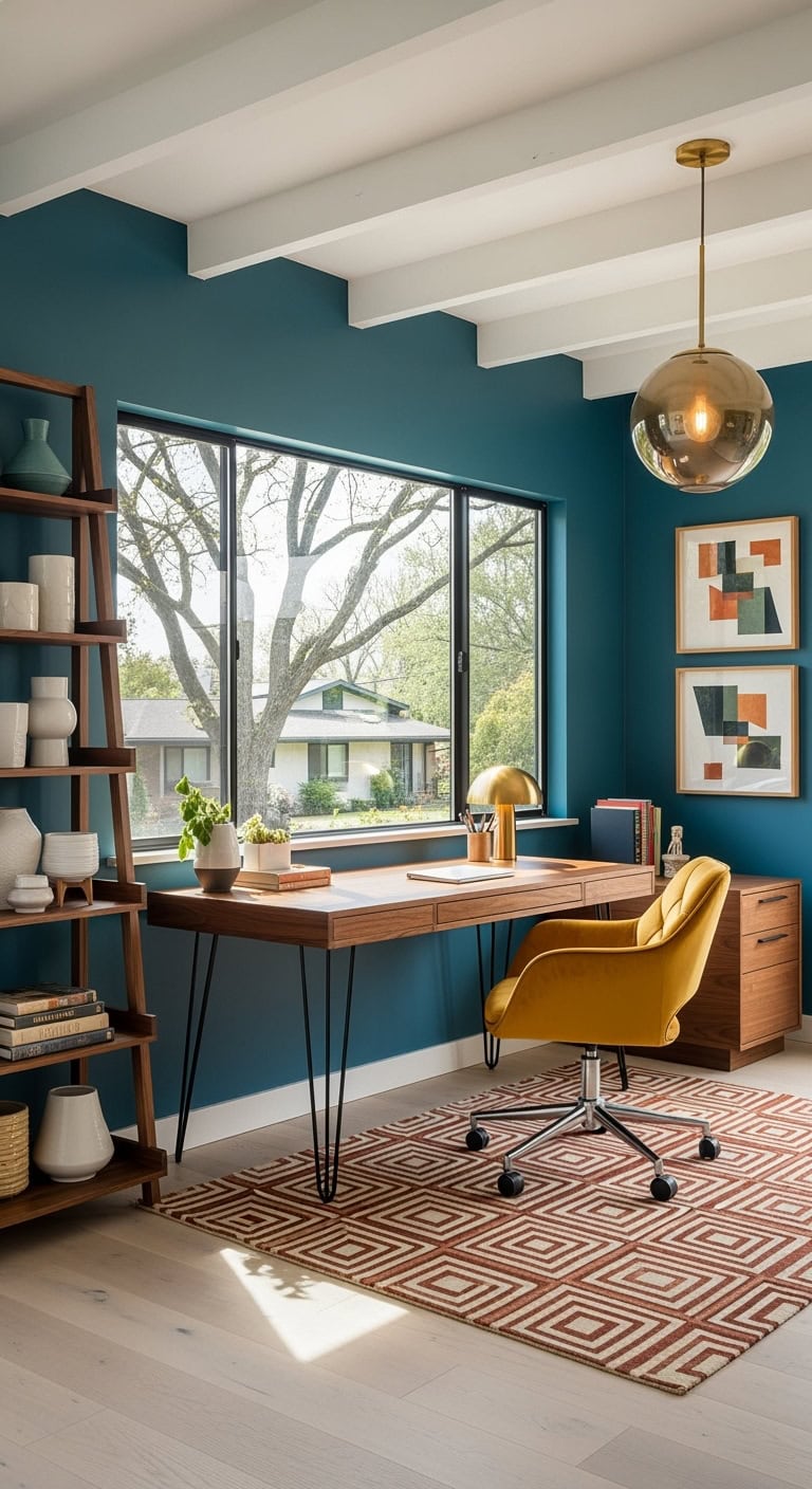 mid century modern vintage workspace