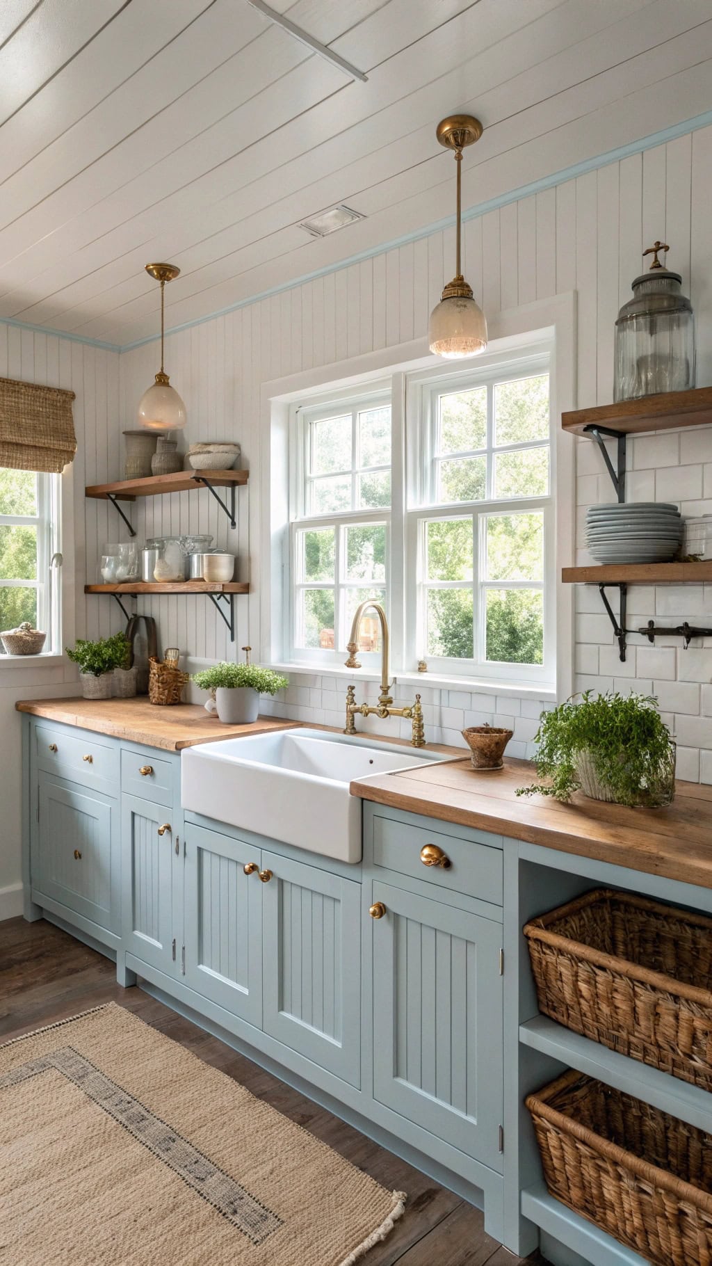 cozy farmhouse pale blue