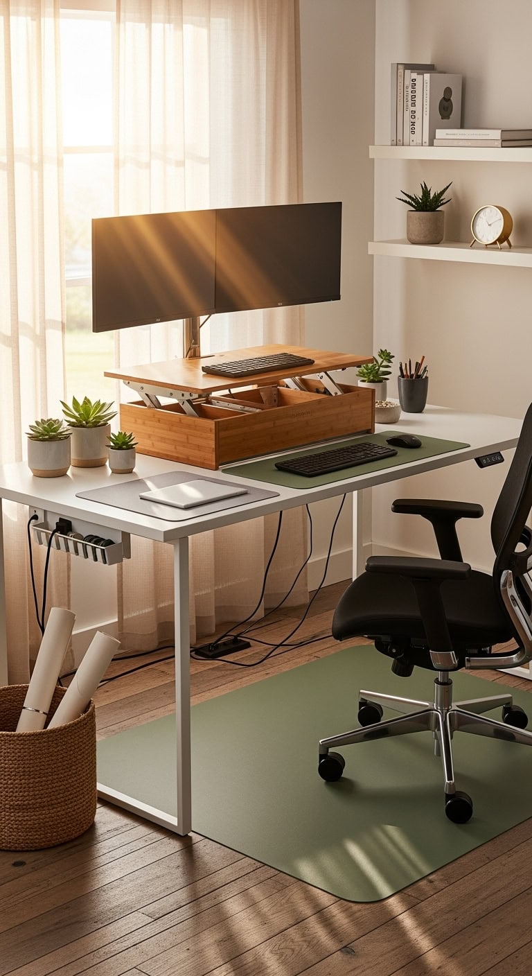 floating ergonomic standing desk converter