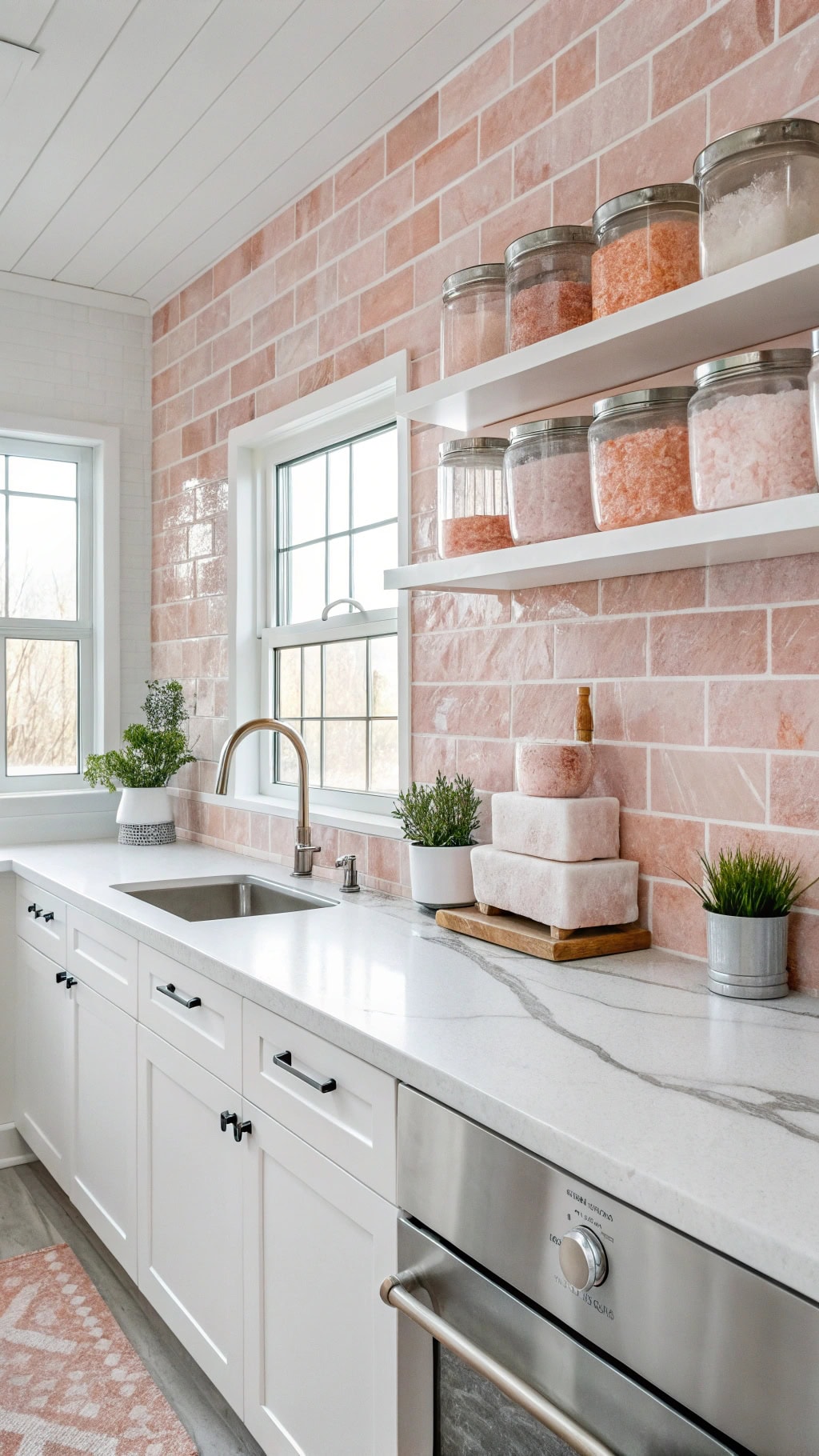 stylish pink salt decor