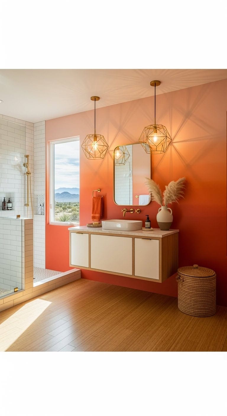 sunset inspired orange ombre walls