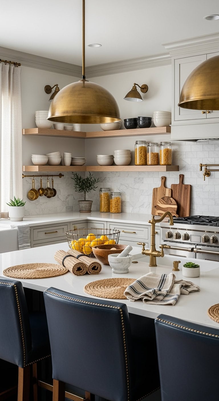 layered neutrals with bold accents