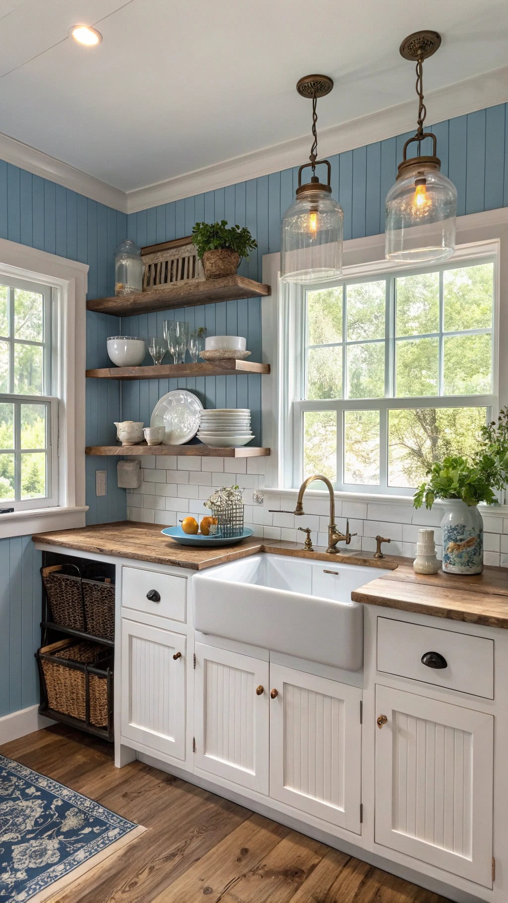 farmhouse cabinetry with accents