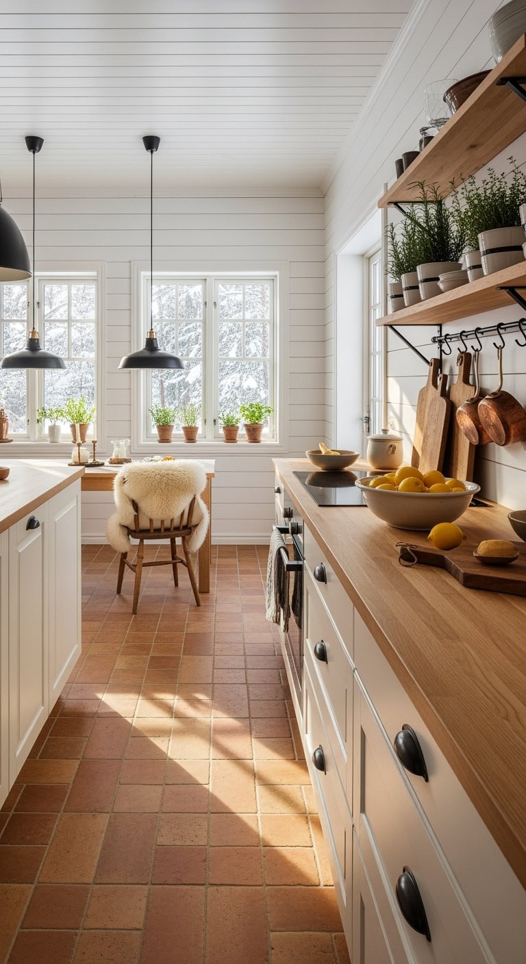 hygge infused scandinavian terracotta kitchen charm