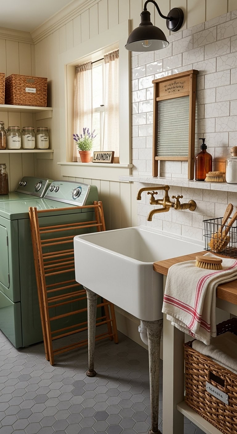 vintage charm enamel basin laundry