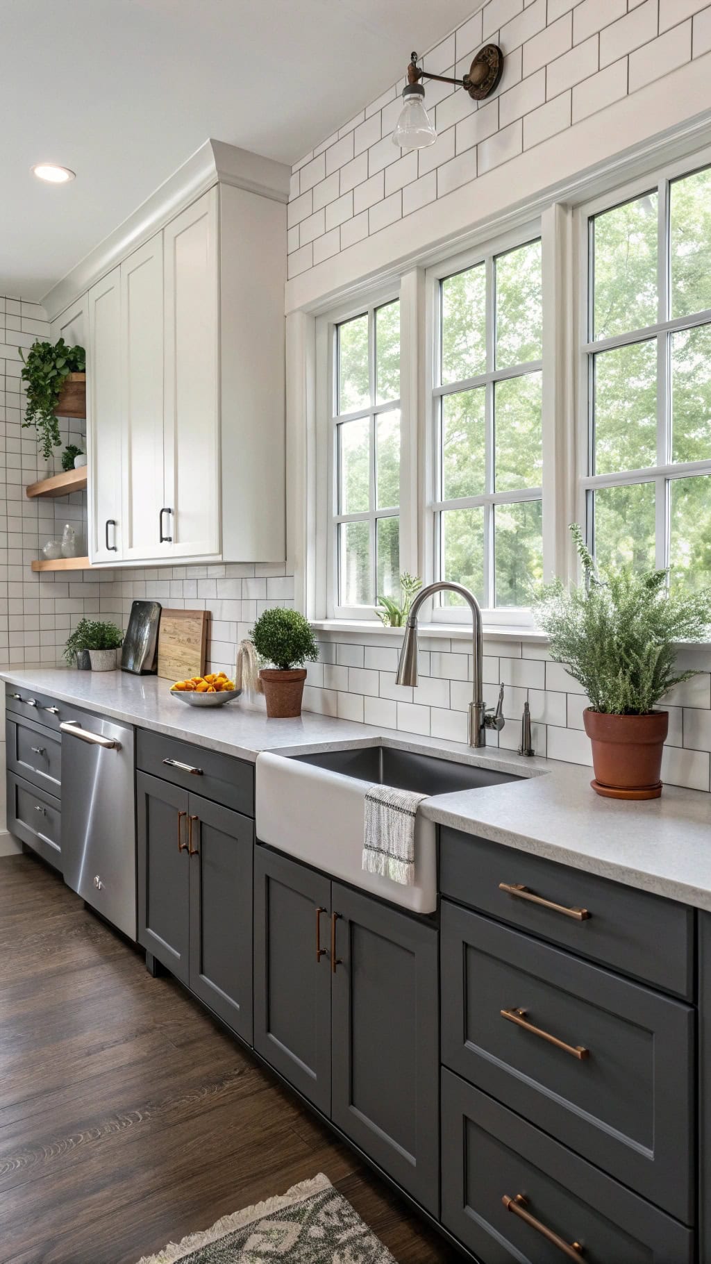 two tone gray cabinet combinations