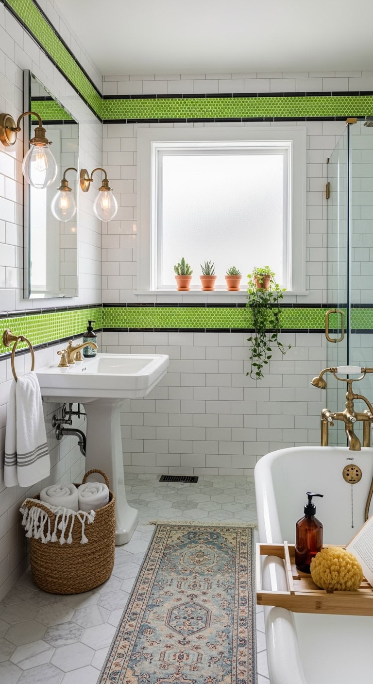 vintage inspired zesty lime penny border