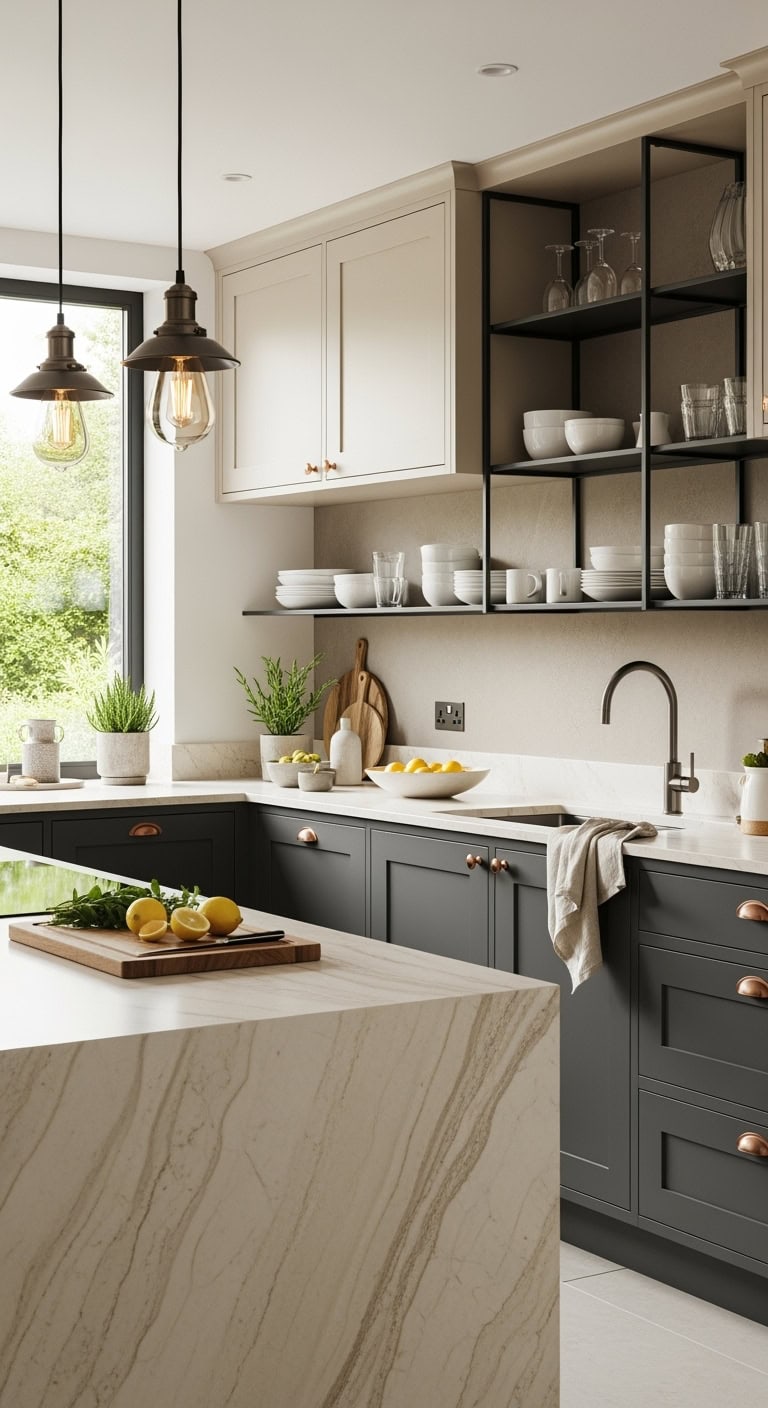 sophisticated sand kitchen design