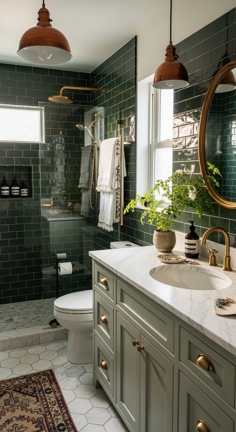 curated jewel box bathroom aesthetic