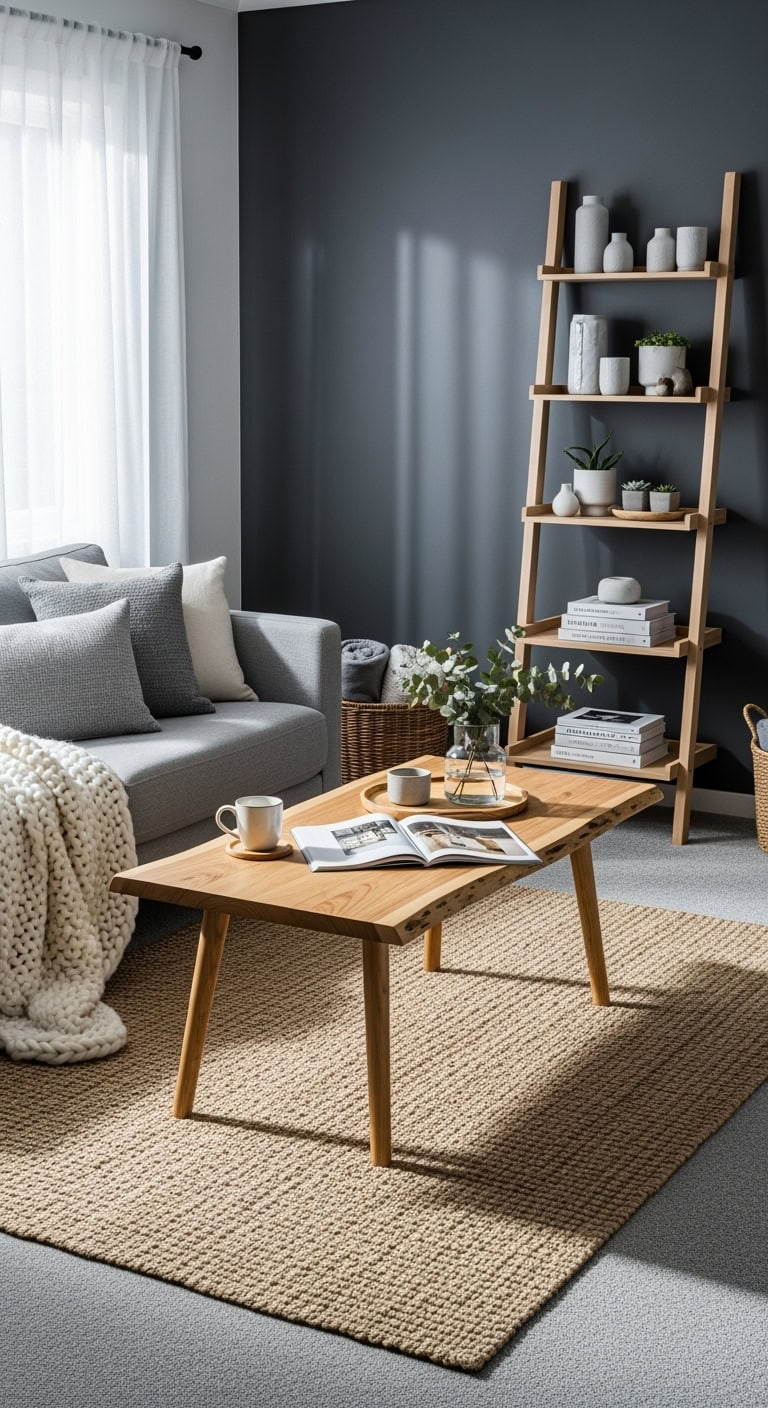 cozy scandinavian grey luxurious layered