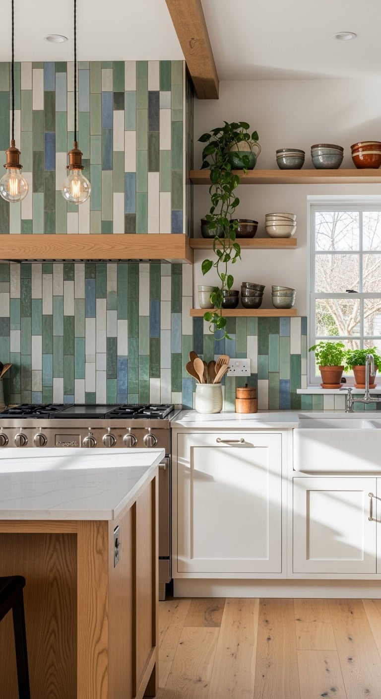 artisanal captivating story telling ceramic backsplash tiles