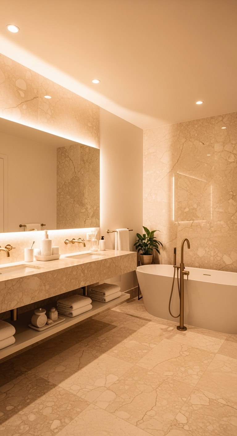 luxurious bathroom accent wall designs