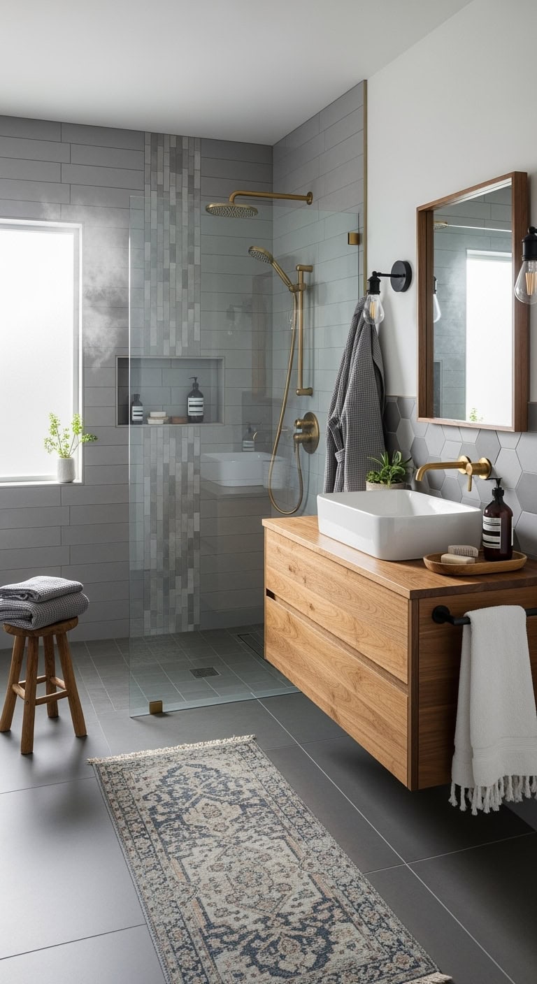 varied tile sizes create visual interest