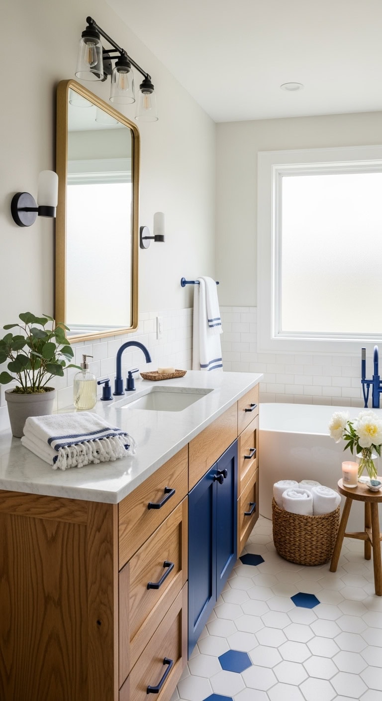 glamorous sapphire hardware bathroom accents