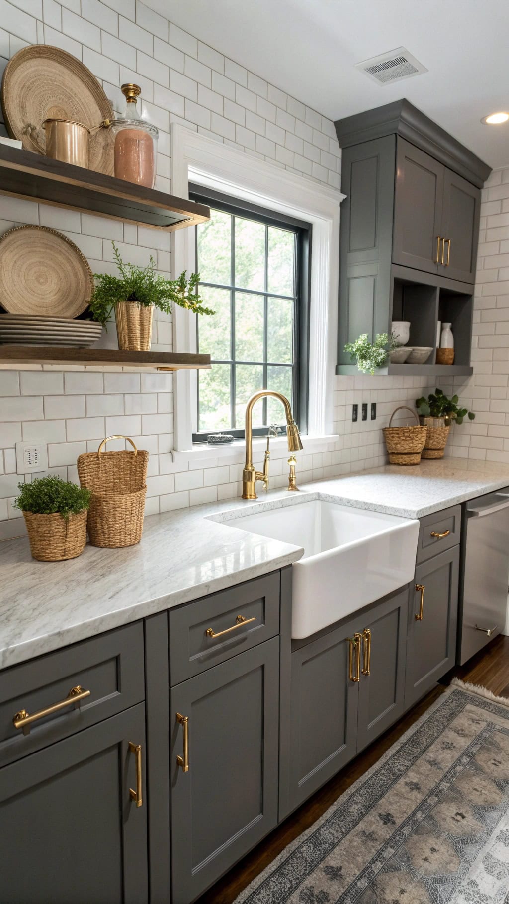 sophisticated transitional cabinet design