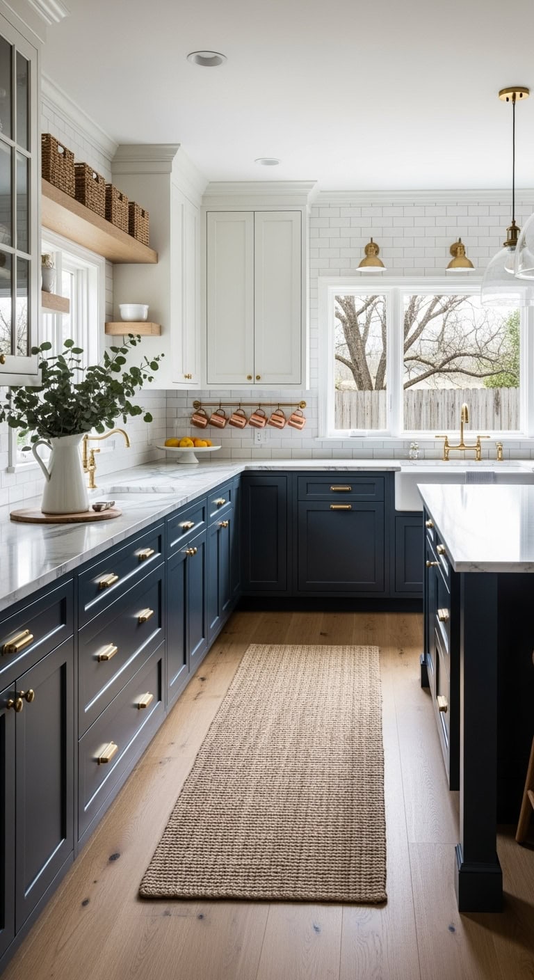 navy lowers cream uppers