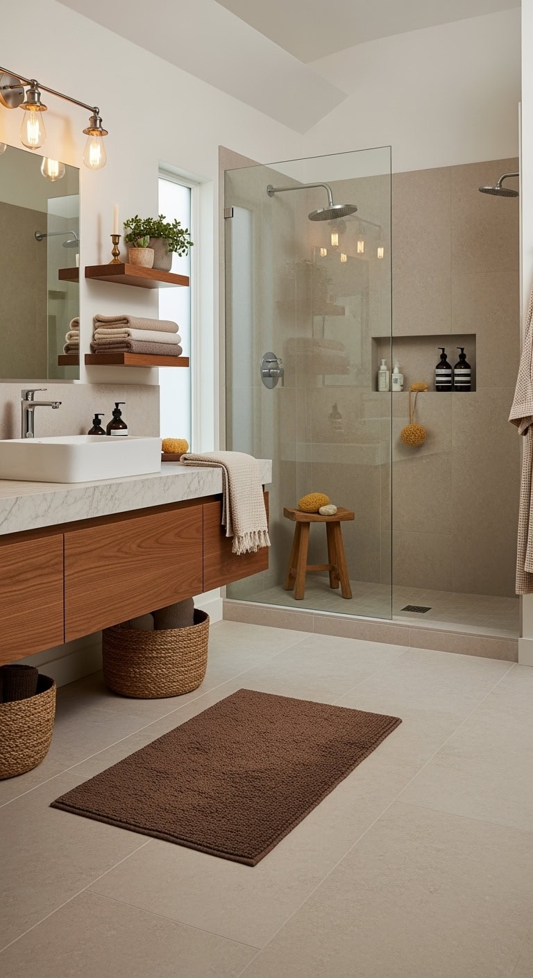 earthy sophisticated luxurious heated stone flooring