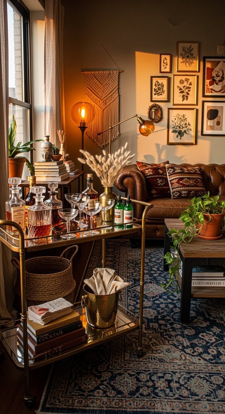 vintage bar cart curated elegance cocktails