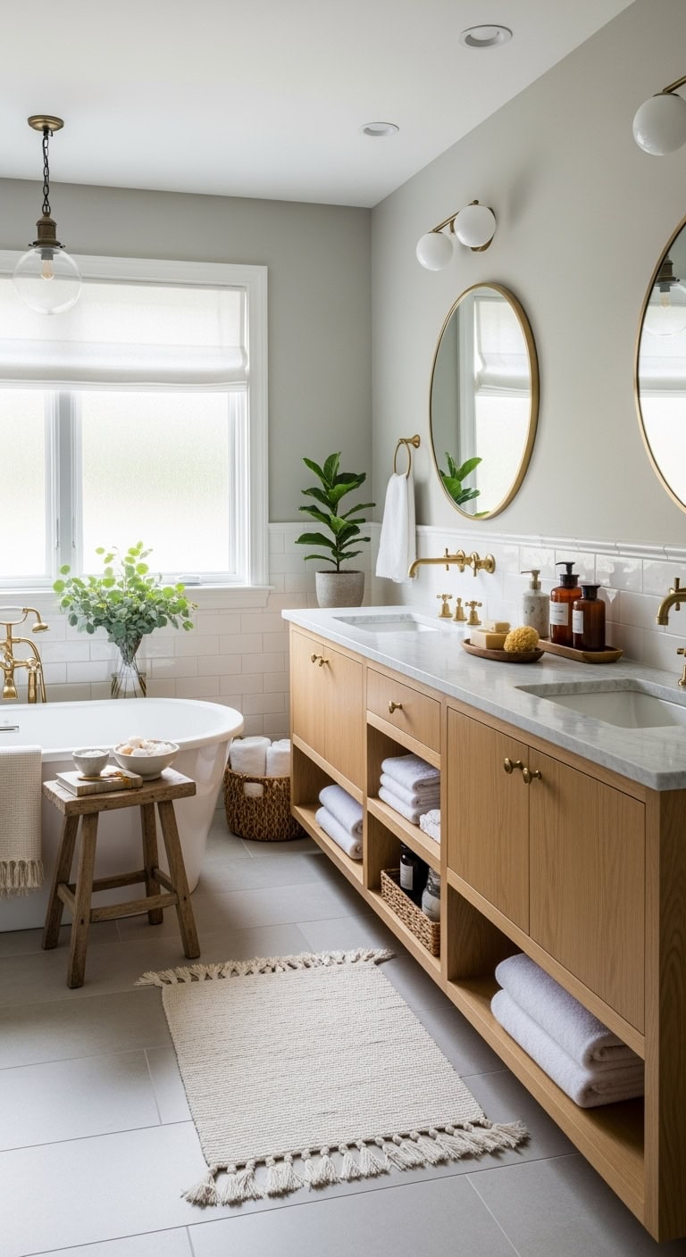 cozy spa like bathroom sanctuary
