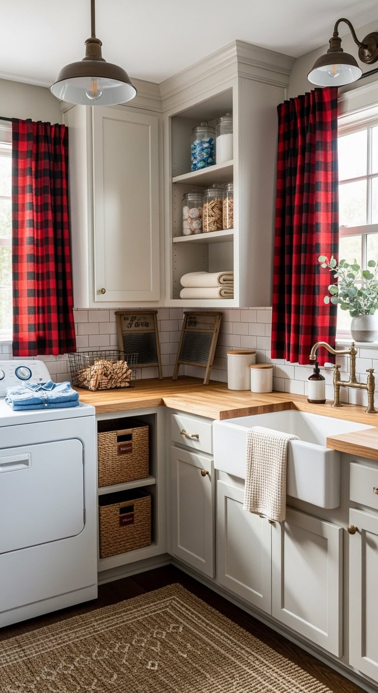 lumberjack inspired laundry room decor