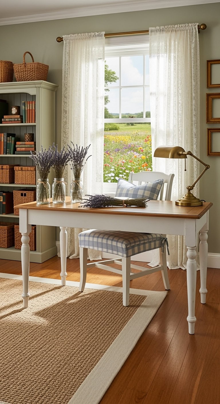 gingham lavender vintage charm