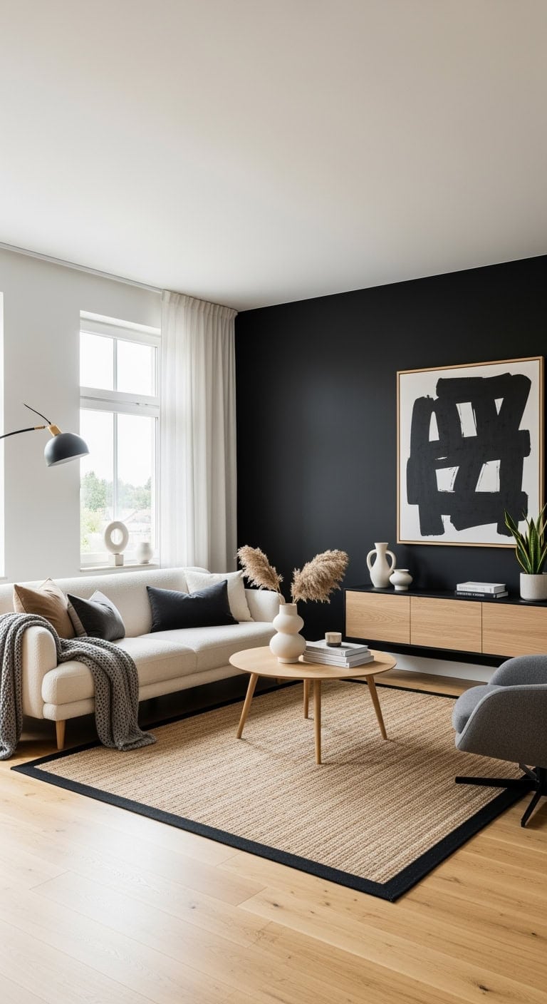 scandinavian black accent lounge