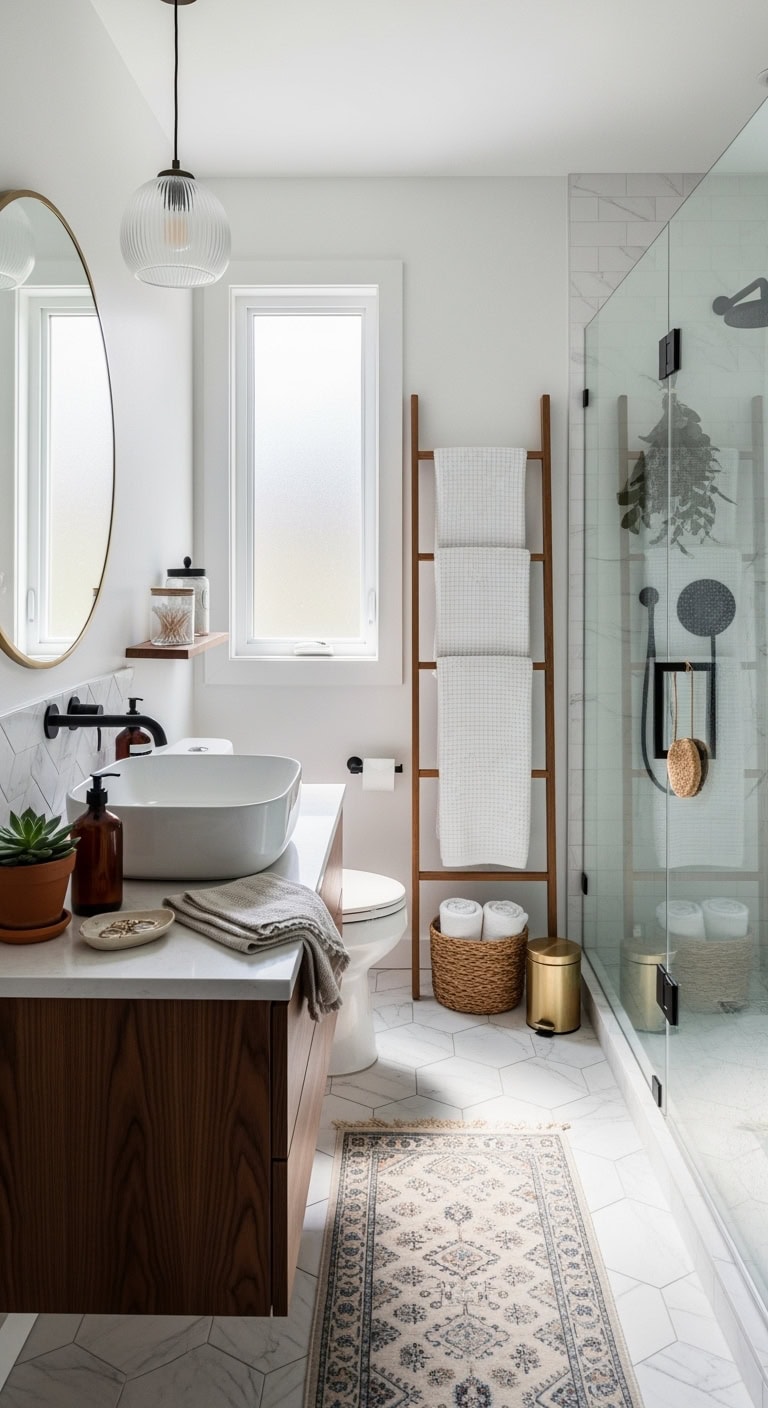 sleek efficient vertical towel storage