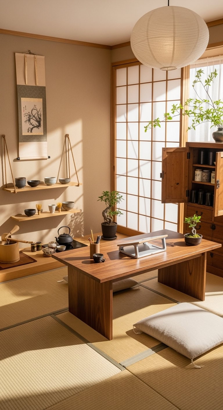 harmonious japanese inspired office sanctuary