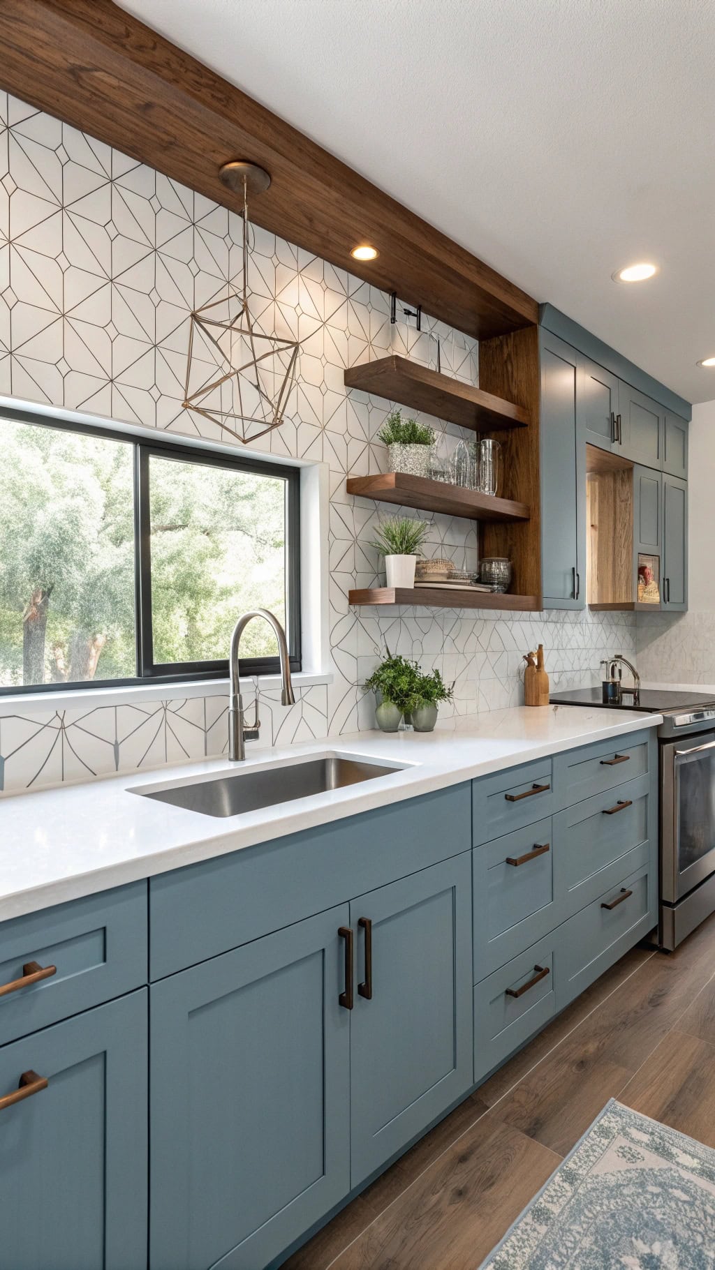 mid century modern kitchen chic