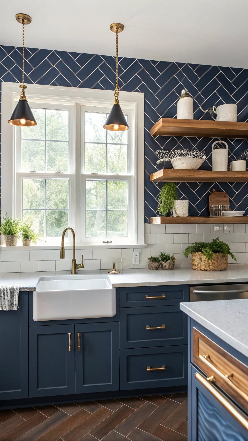 navy tile patterns elegance