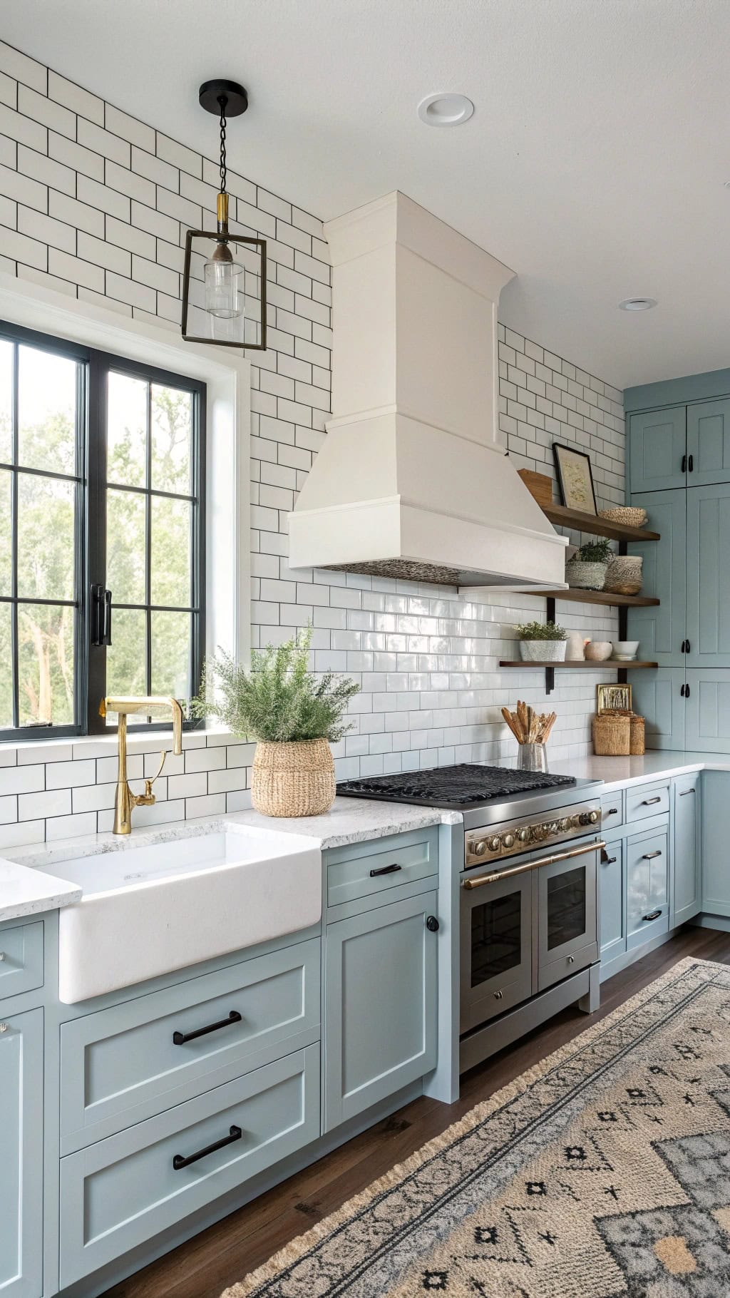 subway tile kitchen accent