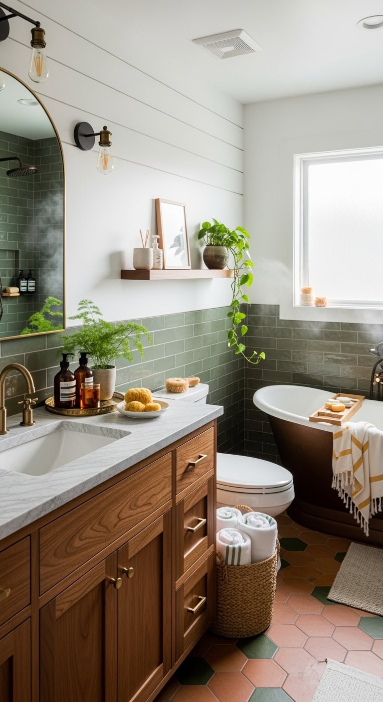 earthy versatile understated bathroom grout