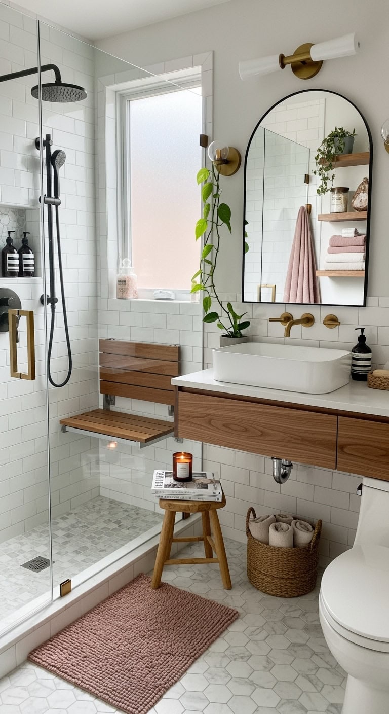 fold down shower seats flexible space saving luxury