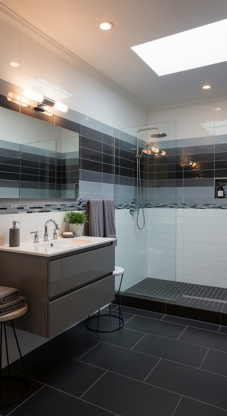 mesmerizing shadowy gradient tile transition