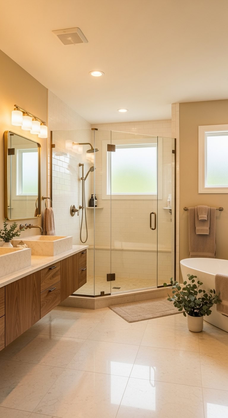 sophisticated airy warm easy maintenance shower enclosure