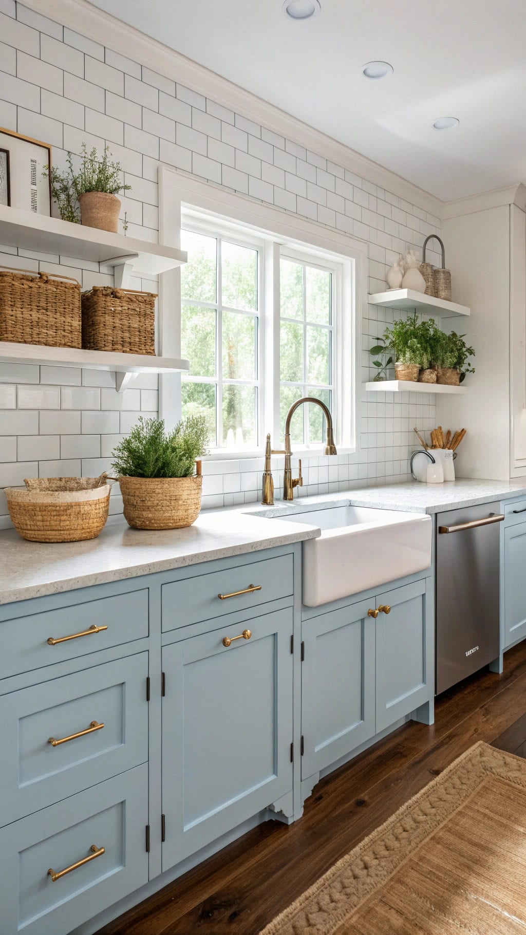 sky blue kitchen cabinets