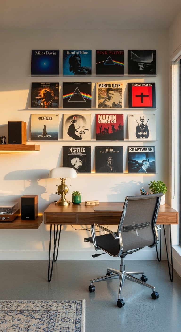 geometric mood setting rotating vinyl wall display