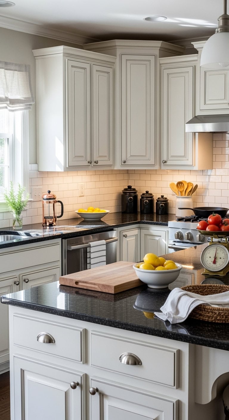 elegant timeless high contrast black granite