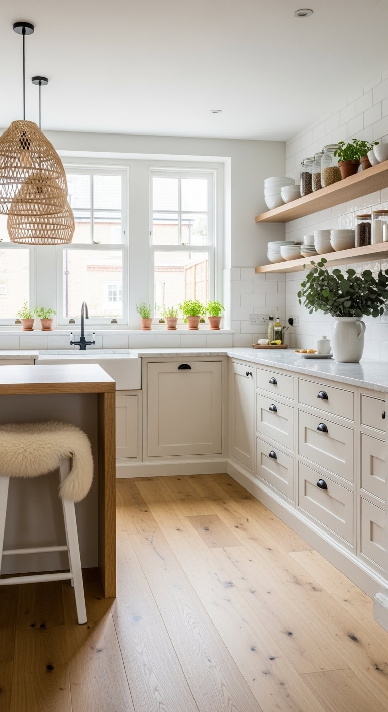 cozy scandinavian cream kitchen