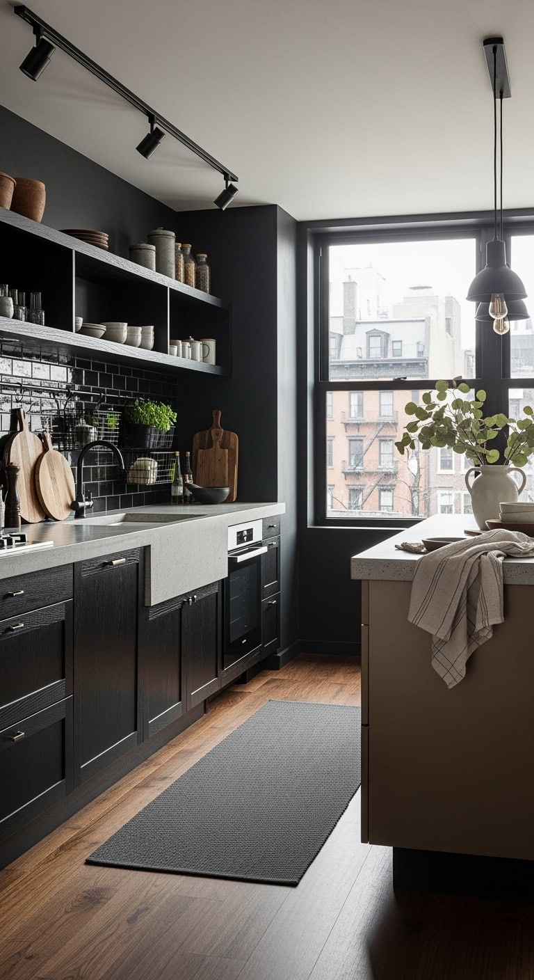 industrial chic concrete and ebony