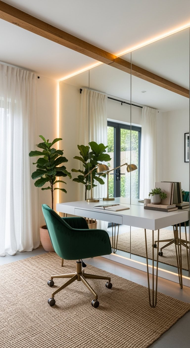 luxurious reflective garden studio oasis