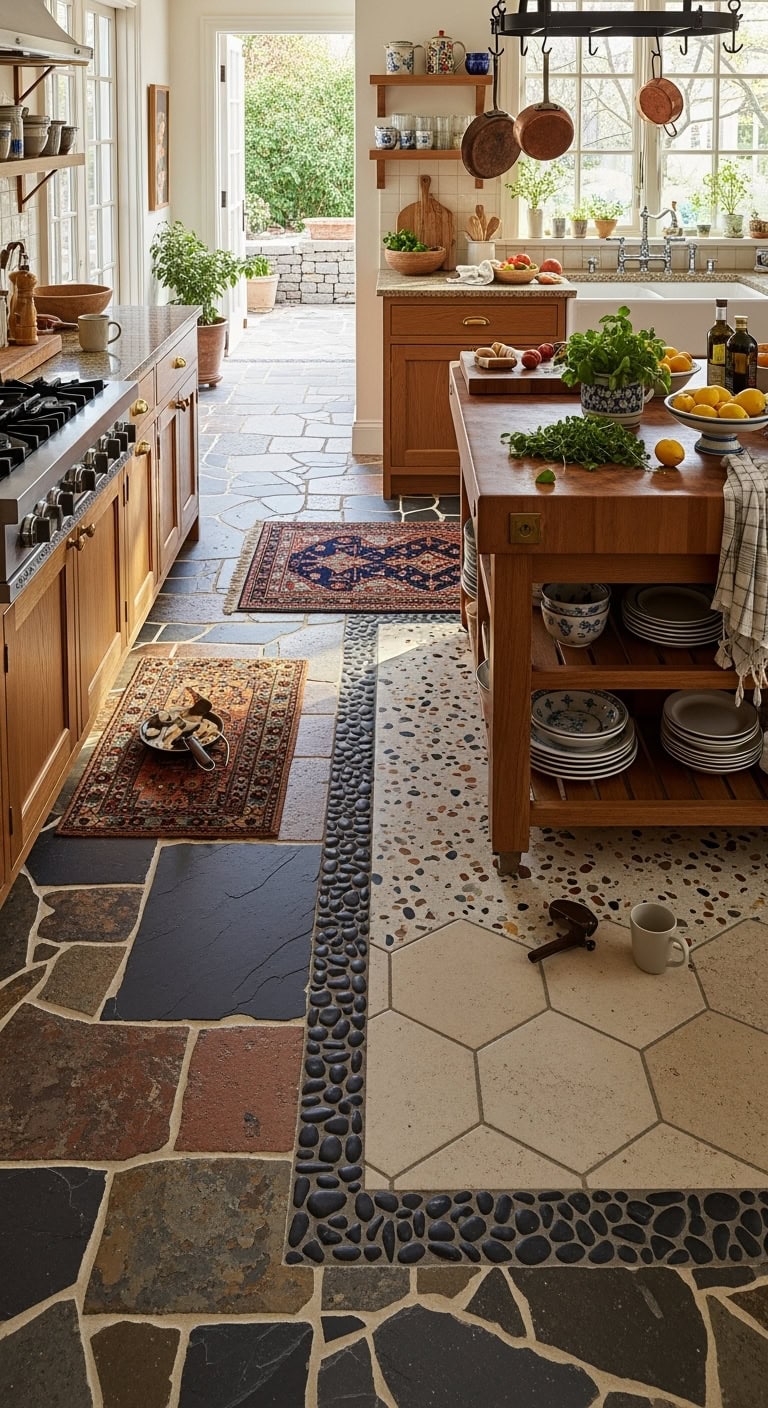 mismatched stone creates harmonious patchwork