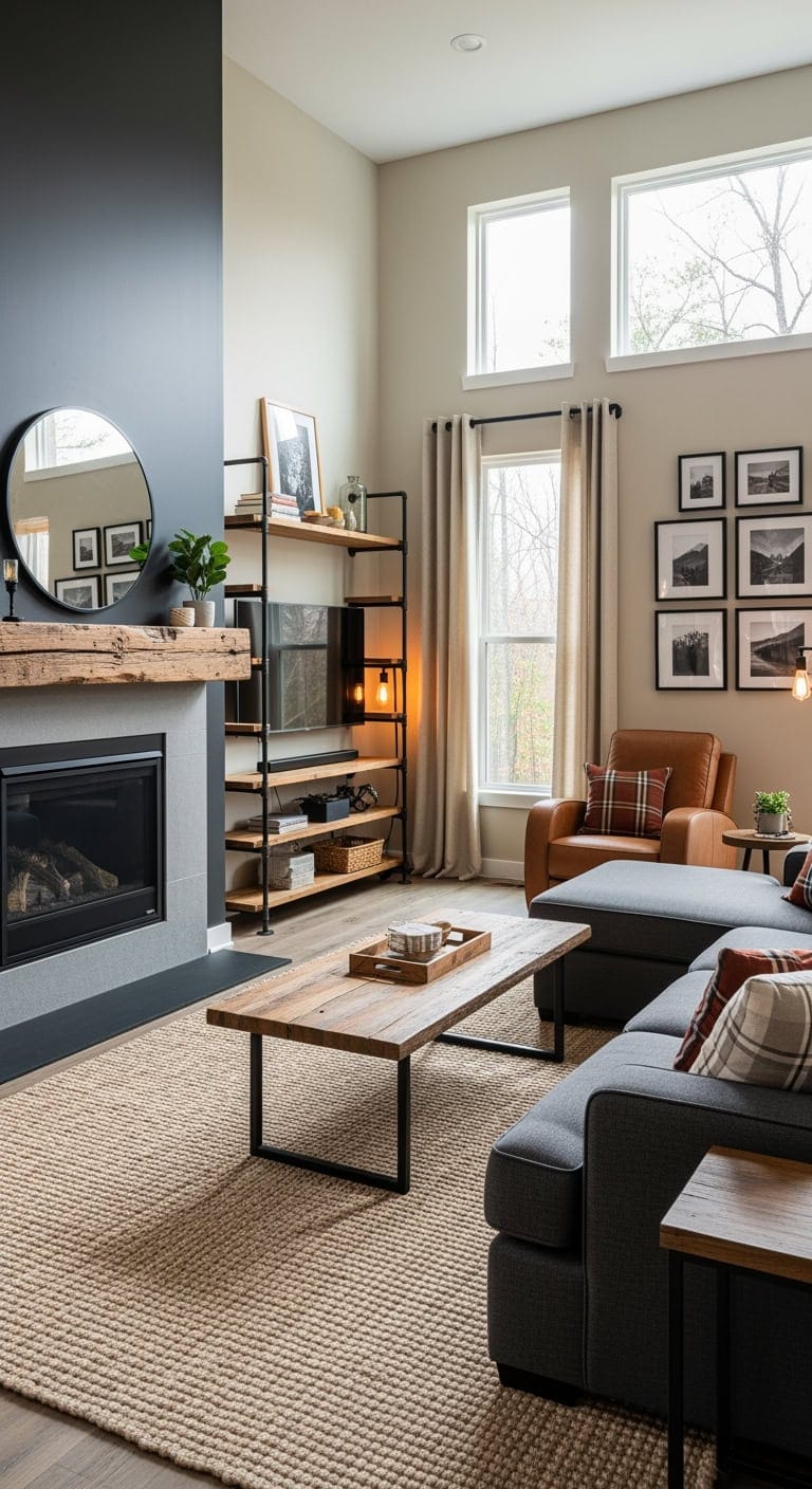 black steel and reclaimed wood