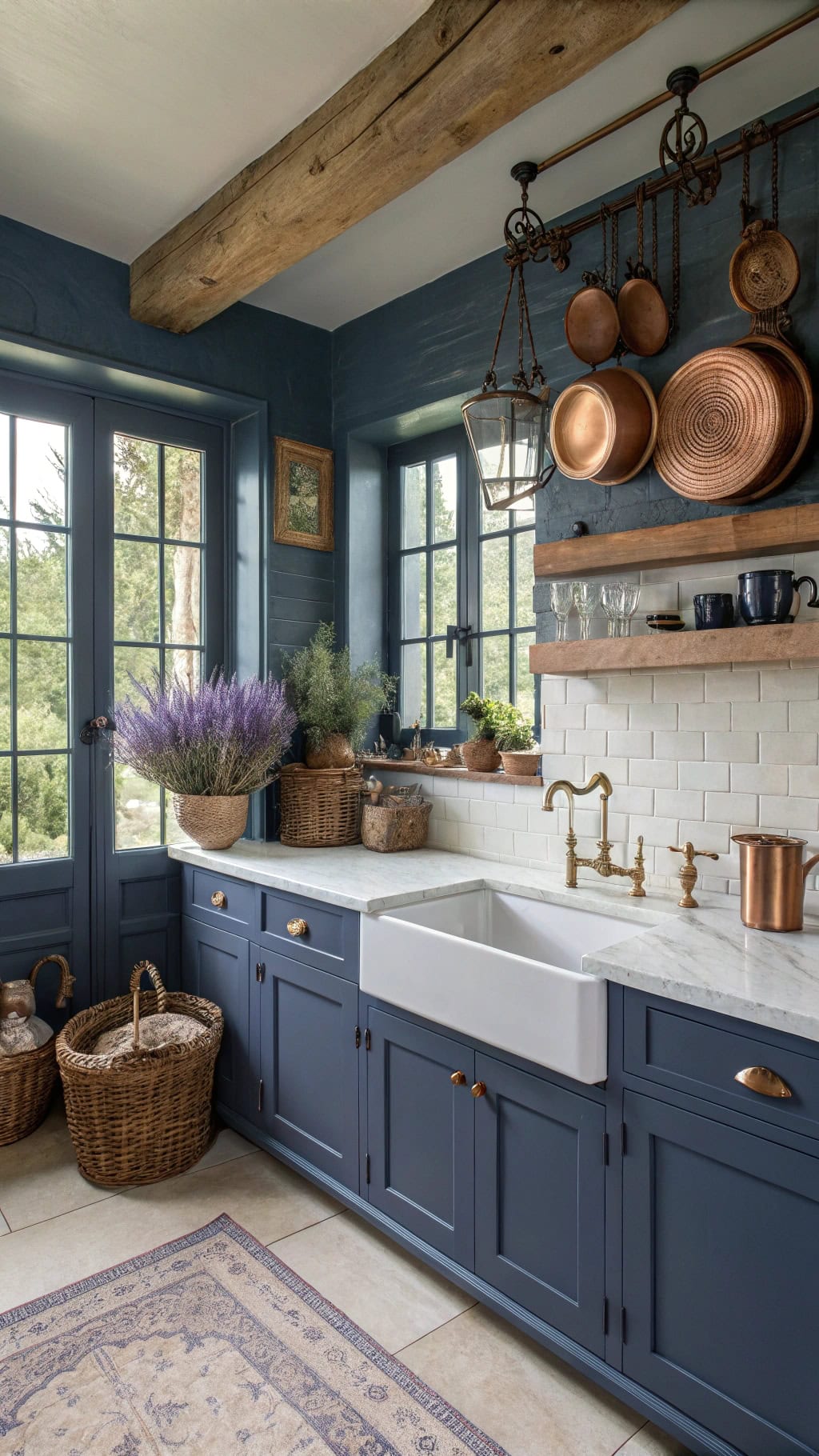 rustic copper pot rack