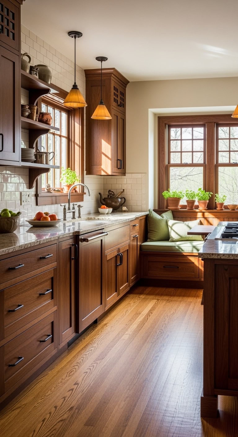 craftsman mocha kitchen warmth