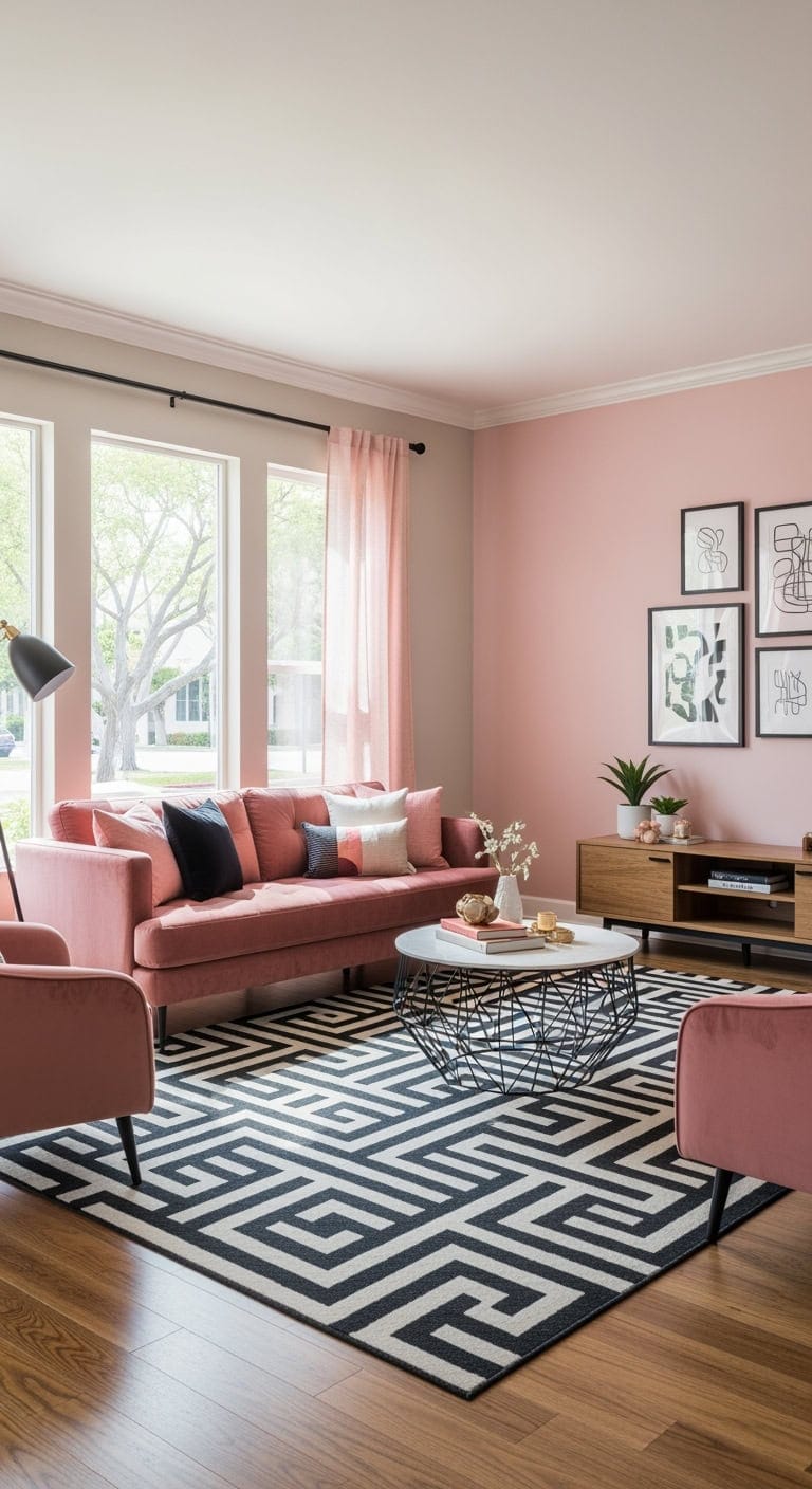 dusty rose velvet modern