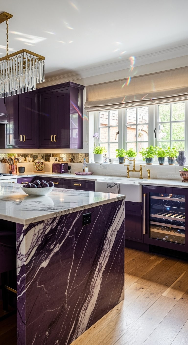 opulent plum kitchen design