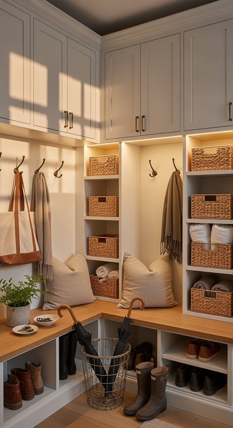 modular customizable organized practical mudroom