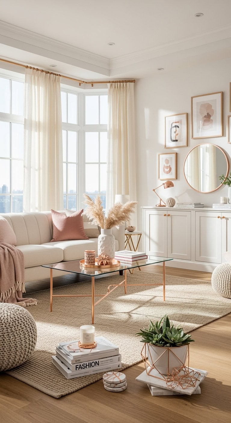 subtle rose gold hardware accents