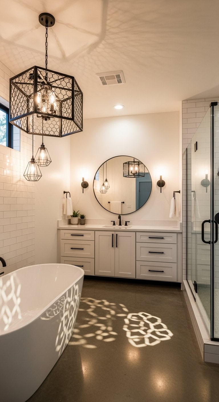 modern geometric black lighting